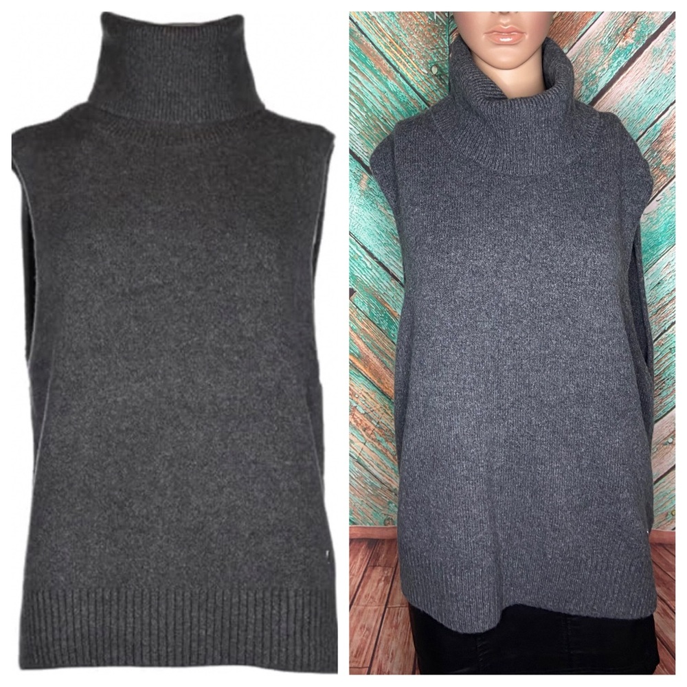 Rare Mos Mosh Zahra Women's Turtleneck Sweater Knit Dark Grey Wool Blend
